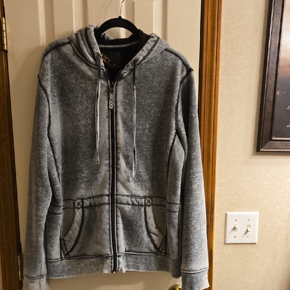 Helix Men's Charcoal Zip-Up Sweater